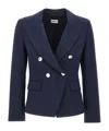 Marella Double-breasted Button Blazer In Blue