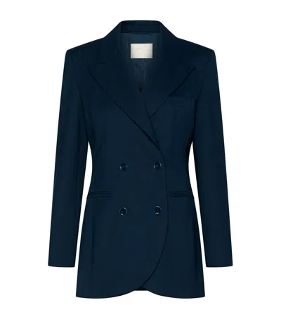 Marella Double-breasted Blazer In Blue