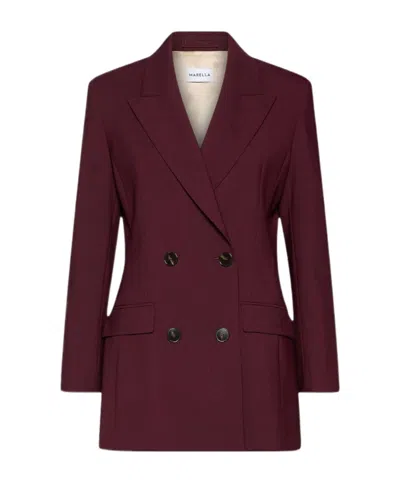 Marella Double-breasted Blazer In Red