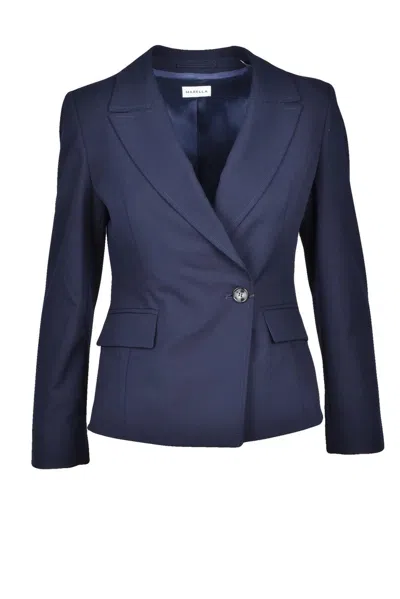 Marella Double-breasted Bolero Jacket - Blue