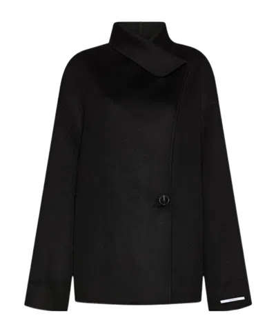 Marella Double-breasted Coat In Black