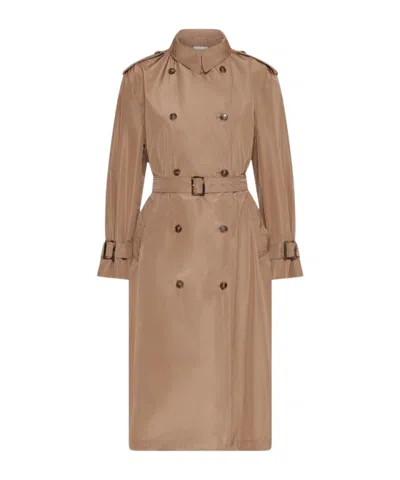 Marella Double-breasted Coat In Brown