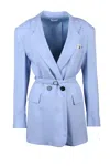Marella Double-breasted Jacket - Light Blue In Blue