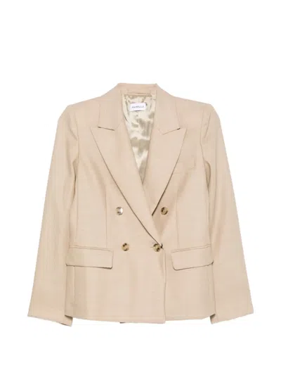 Marella Double-breasted Peak-lapel Blazer In Brown