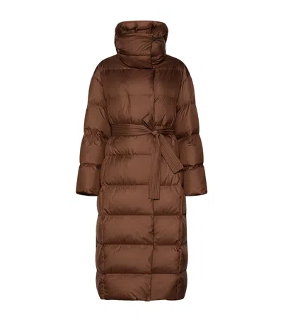 Marella Down Quilted Coat In Brown