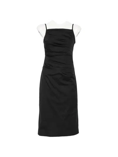 Marella Draped Midi Dress In Black