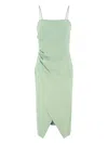 Marella Draped Midi Dress In Green