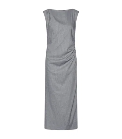 Marella Draped Midi Dress In Gray