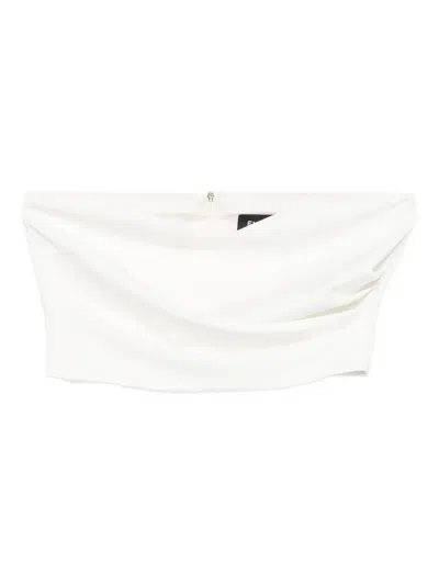 Marella Draped Neckline Bandeau Top In White