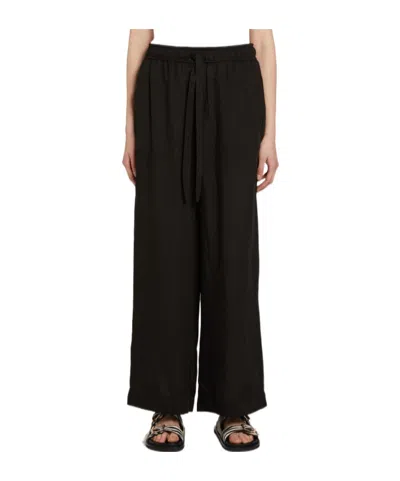 Marella Drawstring Elastic Pants In Black