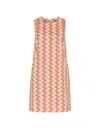 Marella Deep Rose Printed Sleeveless Shift Dress In Rosa Intenso