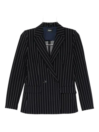 Marella Drink Pinstripe Double-breasted Blazer In Black