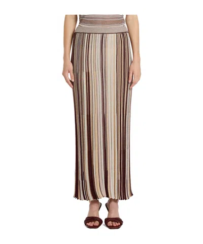 Marella Elastic Waist Skirt In Nude