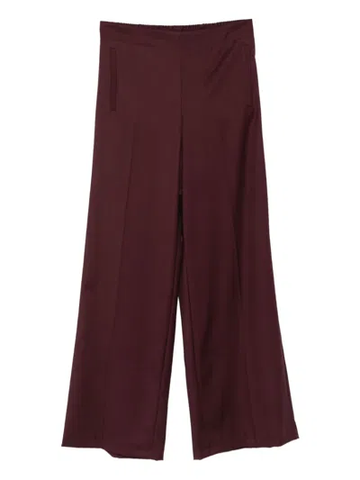 Marella Elastic-waist Wide-leg Trousers In Red