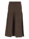 Marella Elastic-waistband Ruffled Skirt In Brown