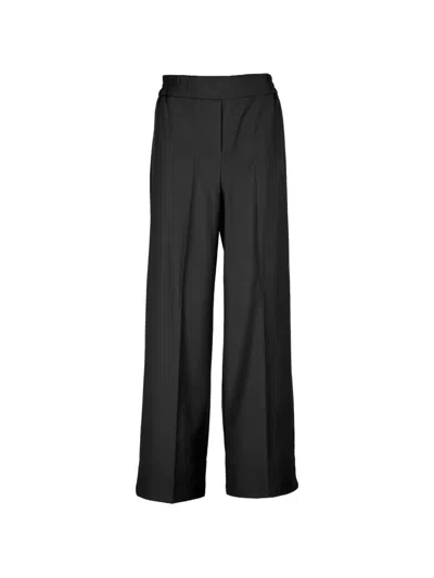 Marella Elasticated Pressed-crease Trousers In Black