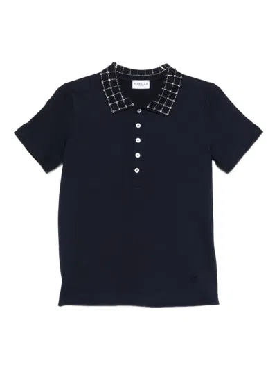 Marella Embellished-collar Polo Shirt In Blue