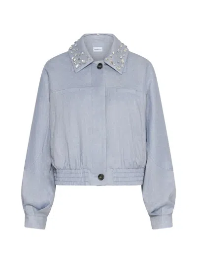 Marella Embellished Cropped Jacket In Blue