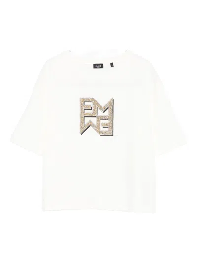 Marella Embellished-logo T-shirt In White