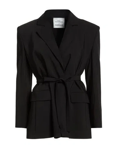 Marella Emily Ratajkowski X  Woman Blazer Black Size 2 Viscose, Wool, Elastane