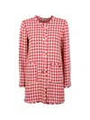 Marella Emme Check-pattern Fringed-edges Jacket In Red
