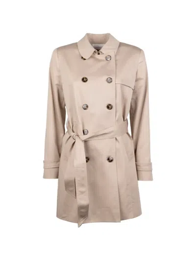 Marella Emme Double-breasted Coat In Neutral