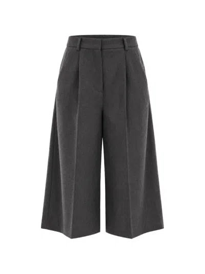 Marella Emme Pleated Wide-leg Trousers In Gray
