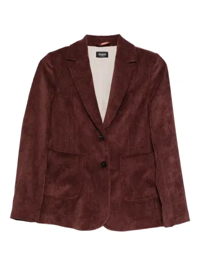 Marella Emme Single-breasted Corduroy Blazer In Brown