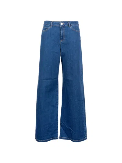 Marella Emme Wide-leg Jeans In Blue