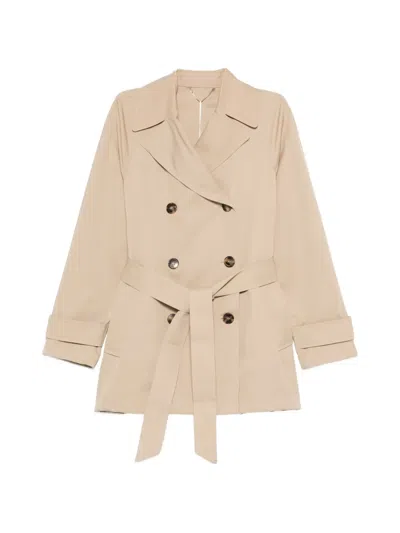 Marella Emmsottile Double-breasted Belted Jacket In Neutral