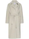 Marella Double-breasted Beaver Cloth Coat In Neutral