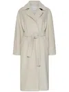 Marella Double-breasted Beaver Cloth Coat In Neutral