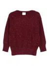 Marella Ennio Glitter-embellished Jumper In Burgundy