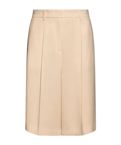 Marella Envers Satin Bermuda Shorts In Brown