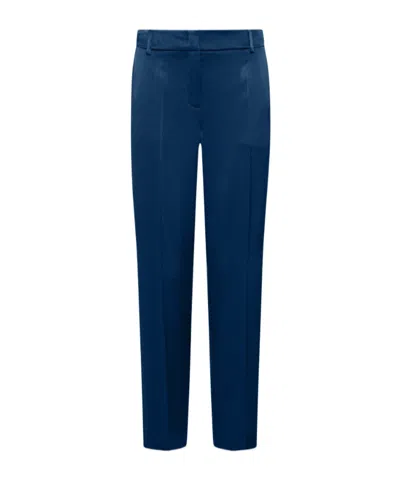 Marella Envers Satin Chino Trousers In Blue