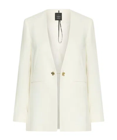 Marella Envers Satin Collarless Blazer - Wool White