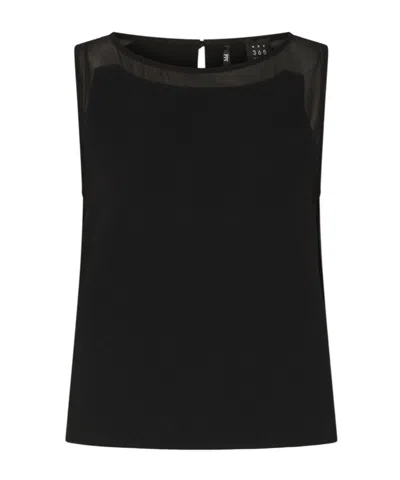 Marella Envers Satin Sleeveless Top - Black