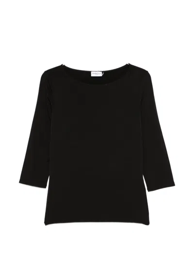 Marella Euro Round-neck Top In Black