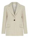 Marella Facile Striped Button Blazer In Neutral