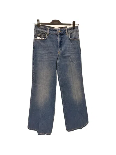 Marella Faded Wide-leg Jeans In Blue