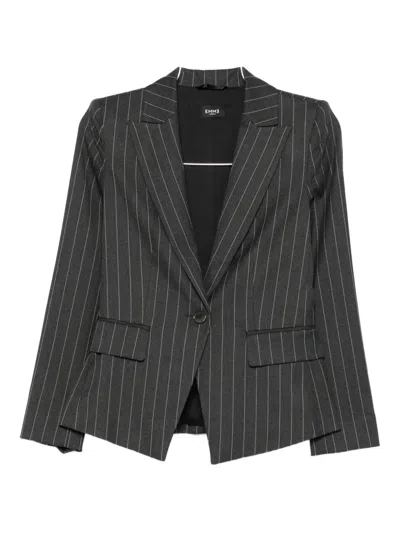 Marella Farnese Pinstripe Single-breasted Blazer In Gray