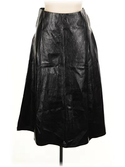 Pre-owned Marella Faux Leather Skirt In Black