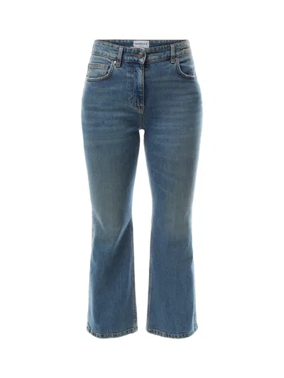 Marella Fcrop Denim Trouser In Ultramarine