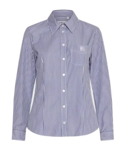 Marella Feminine Cotton Shirt In Blue