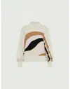 Marella Finito Colorblock Mock-neck Sweater In Pink
