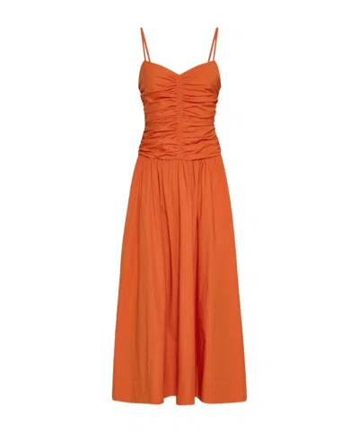 Marella Bagagli Cotton Poplin Dress In Orange