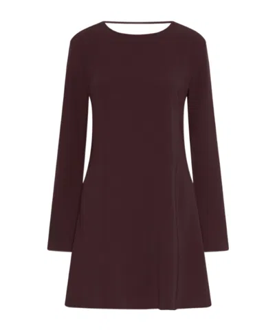 Marella Avocado Long-sleeve Dress In Brown