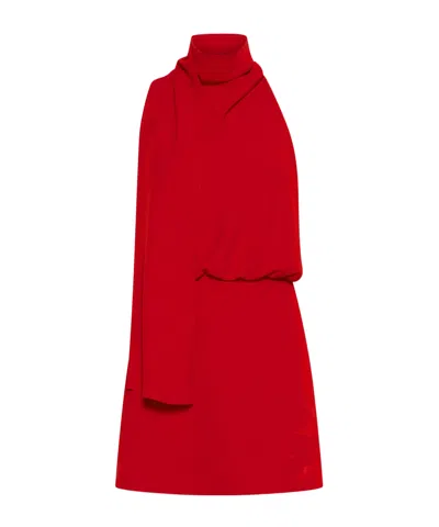 Marella Flared Envers Satin Dress - Red