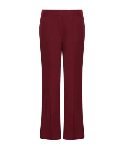 Marella Flared Linen Trousers In Bordeaux
