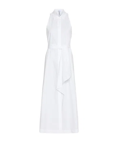 Marella Flared Poplin Dress In White
